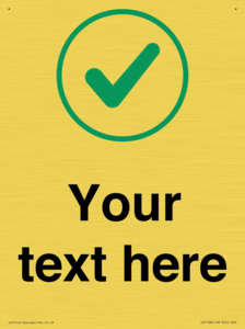 Custom plain background, green tick in circle sign